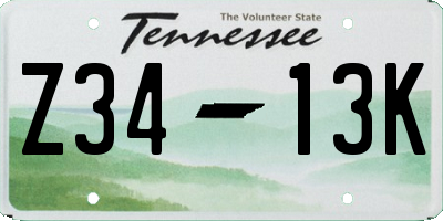 TN license plate Z3413K