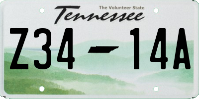 TN license plate Z3414A