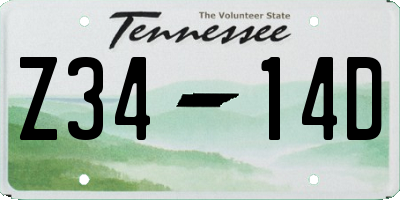 TN license plate Z3414D