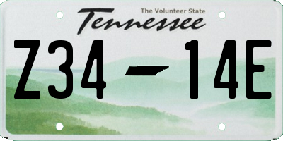 TN license plate Z3414E