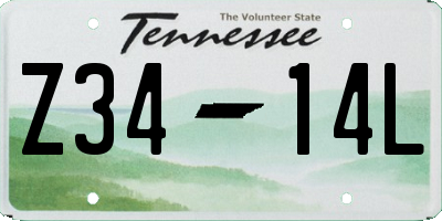 TN license plate Z3414L