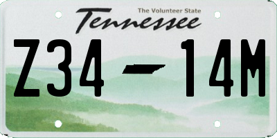 TN license plate Z3414M
