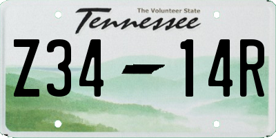 TN license plate Z3414R