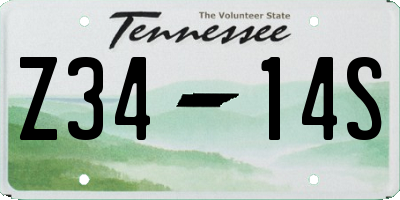 TN license plate Z3414S