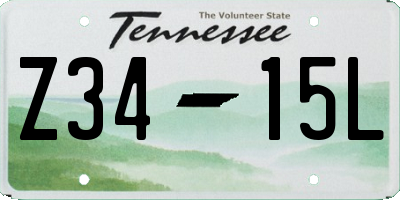 TN license plate Z3415L