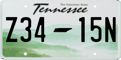 TN license plate Z3415N