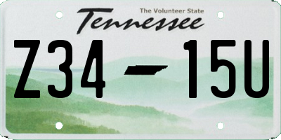 TN license plate Z3415U