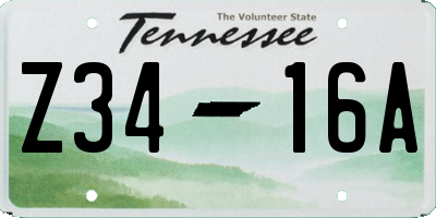 TN license plate Z3416A