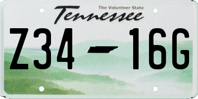 TN license plate Z3416G