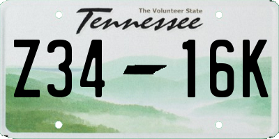 TN license plate Z3416K