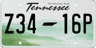 TN license plate Z3416P