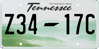 TN license plate Z3417C