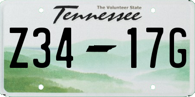 TN license plate Z3417G