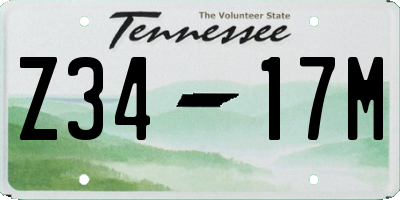 TN license plate Z3417M