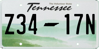 TN license plate Z3417N