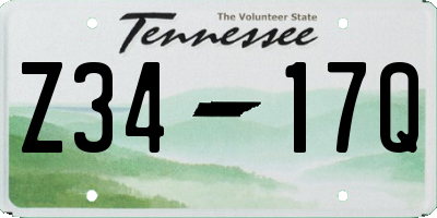 TN license plate Z3417Q