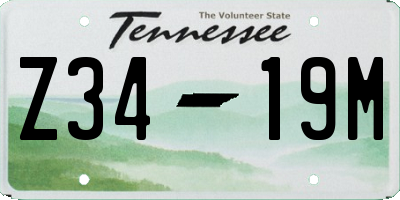 TN license plate Z3419M
