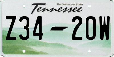 TN license plate Z3420W
