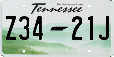 TN license plate Z3421J