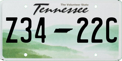 TN license plate Z3422C