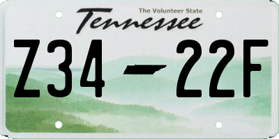 TN license plate Z3422F