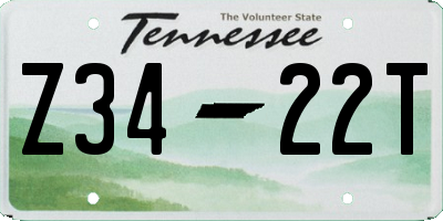 TN license plate Z3422T