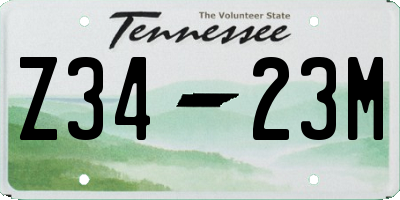 TN license plate Z3423M
