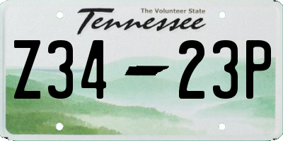 TN license plate Z3423P