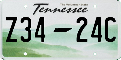 TN license plate Z3424C