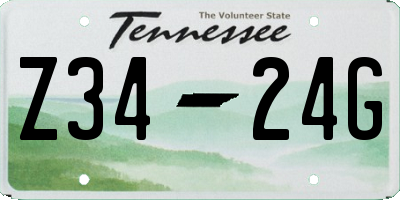 TN license plate Z3424G