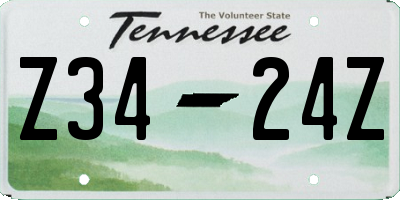 TN license plate Z3424Z