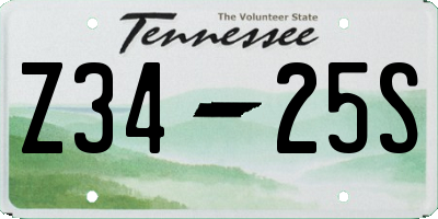 TN license plate Z3425S