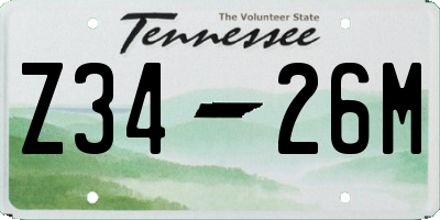 TN license plate Z3426M