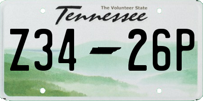 TN license plate Z3426P