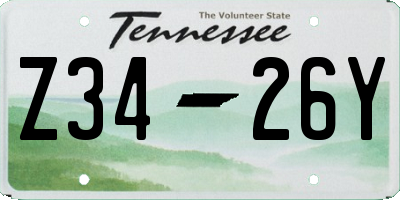 TN license plate Z3426Y