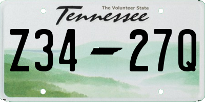 TN license plate Z3427Q