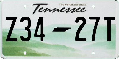 TN license plate Z3427T