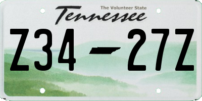 TN license plate Z3427Z