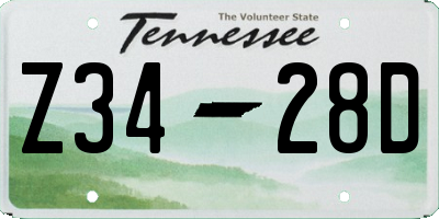 TN license plate Z3428D