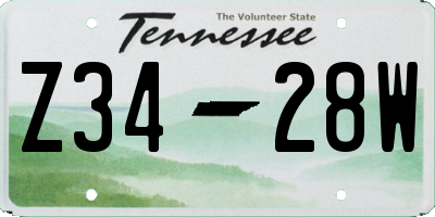 TN license plate Z3428W