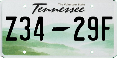 TN license plate Z3429F