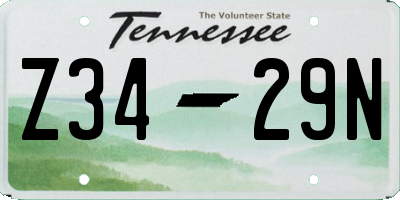 TN license plate Z3429N