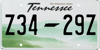 TN license plate Z3429Z