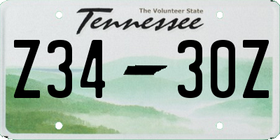 TN license plate Z3430Z