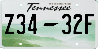 TN license plate Z3432F