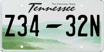 TN license plate Z3432N