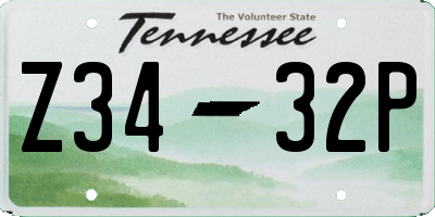 TN license plate Z3432P