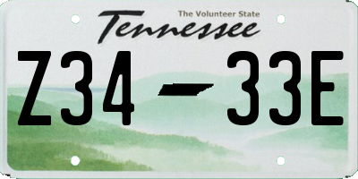 TN license plate Z3433E
