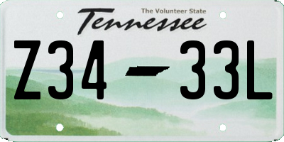 TN license plate Z3433L