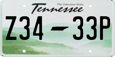 TN license plate Z3433P